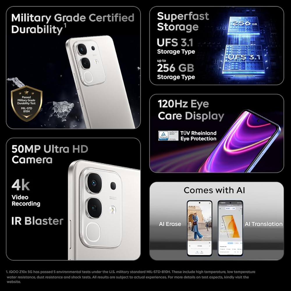 Best 5g phone under 15000 - IQOO Z10X 5G